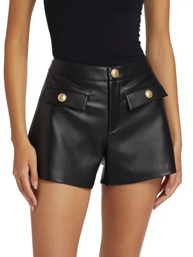 L'AGENCE Women's Dionne Faux-Leather Shorts - Black | Thumbnail 3 L'AGENCE Women's Dionne Faux-Leather Shorts - Black | Thumbnail 3