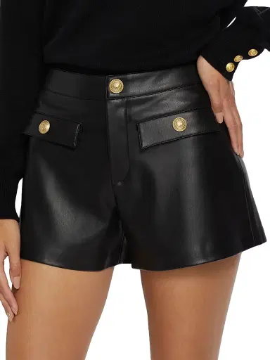 L'AGENCE Women's Dionne Faux-Leather Shorts - Black | Thumbnail 6 L'AGENCE Women's Dionne Faux-Leather Shorts - Black | Thumbnail 6