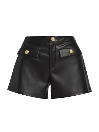 L'AGENCE Women's Dionne Faux-Leather Shorts - Black | Thumbnail 1 L'AGENCE Women's Dionne Faux-Leather Shorts - Black | Thumbnail 1