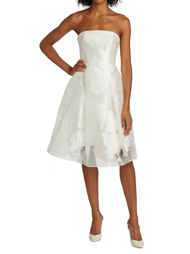 Amsale Women's Rose Fil Coupe Fit-&-Flare Dress - | Thumbnail 2 Amsale Women's Rose Fil Coupe Fit-&-Flare Dress - | Thumbnail 2