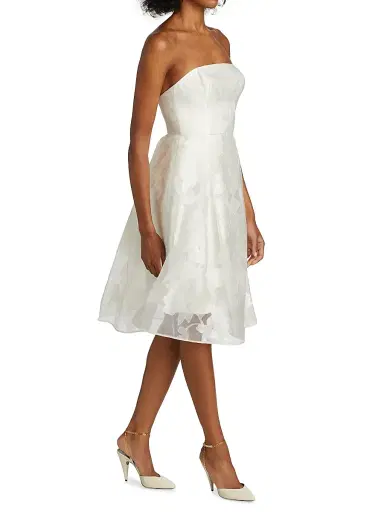 Amsale Women's Rose Fil Coupe Fit-&-Flare Dress - | Thumbnail 4 Amsale Women's Rose Fil Coupe Fit-&-Flare Dress - | Thumbnail 4