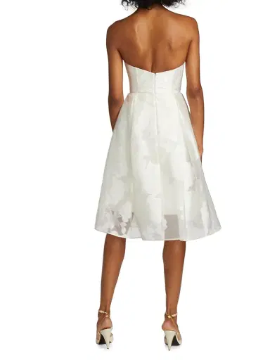 Amsale Women's Rose Fil Coupe Fit-&-Flare Dress - | Thumbnail 5 Amsale Women's Rose Fil Coupe Fit-&-Flare Dress - | Thumbnail 5