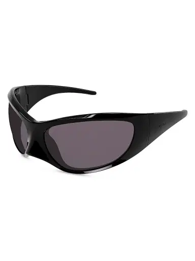 Balenciaga Women's Skin 80MM Oval Shield Sunglasses - Black | Thumbnail 3 Balenciaga Women's Skin 80MM Oval Shield Sunglasses - Black | Thumbnail 3