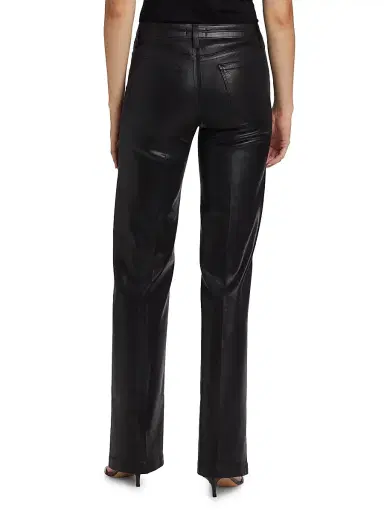 L'AGENCE Women's Clayton Coated High-Rise Straight-Leg Jeans - Noir Coated | Thumbnail 5 L'AGENCE Women's Clayton Coated High-Rise Straight-Leg Jeans - Noir Coated | Thumbnail 5