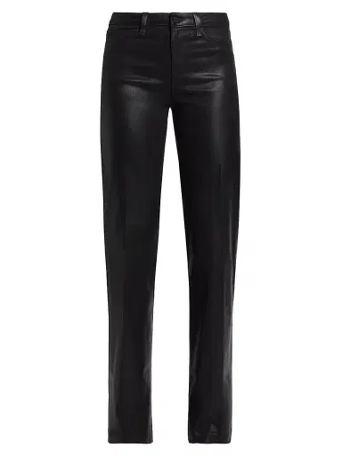L'AGENCE Women's Clayton Coated High-Rise Straight-Leg Jeans - Noir Coated | Thumbnail 1 L'AGENCE Women's Clayton Coated High-Rise Straight-Leg Jeans - Noir Coated | Thumbnail 1