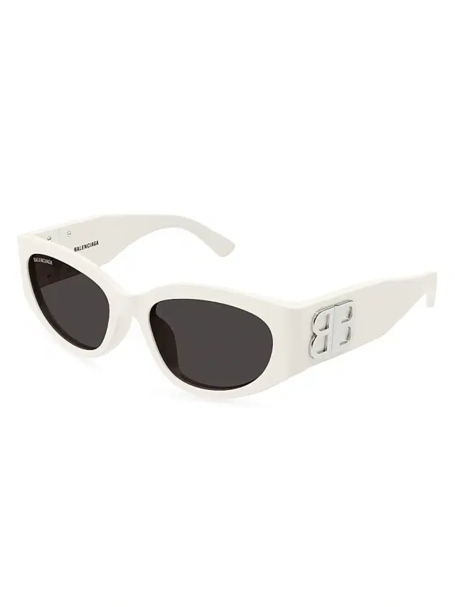 Women's Bossy 55MM Oval Sunglasses - White Grey Women's Bossy 55MM Oval Sunglasses - White Grey