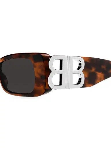 Balenciaga Women's Dynasty 51MM Rectangular Sunglasses - Havana Dark Grey | Thumbnail 3 Balenciaga Women's Dynasty 51MM Rectangular Sunglasses - Havana Dark Grey | Thumbnail 3