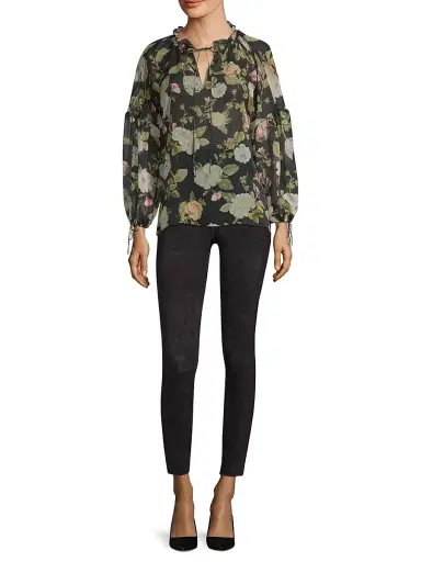 ALICE + OLIVIA Women's Maddox Suede Leggings - Black | Thumbnail 2 ALICE + OLIVIA Women's Maddox Suede Leggings - Black | Thumbnail 2
