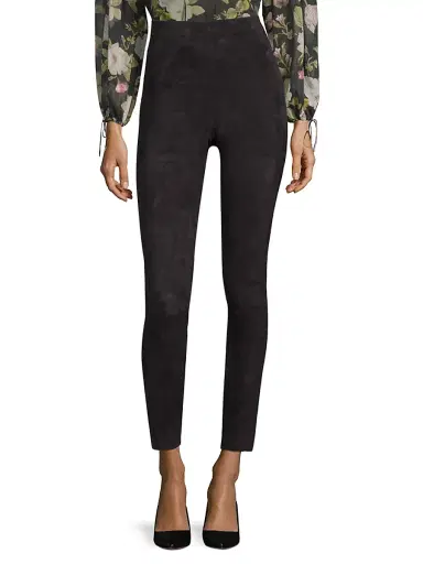 ALICE + OLIVIA Women's Maddox Suede Leggings - Black | Thumbnail 3 ALICE + OLIVIA Women's Maddox Suede Leggings - Black | Thumbnail 3