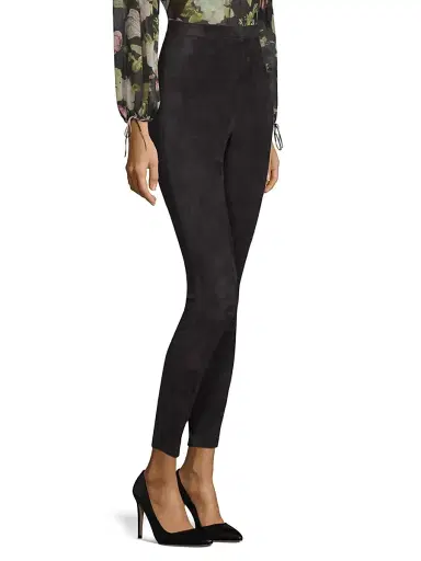 ALICE + OLIVIA Women's Maddox Suede Leggings - Black | Thumbnail 4 ALICE + OLIVIA Women's Maddox Suede Leggings - Black | Thumbnail 4