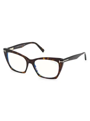 TOM FORD Women's 54MM Cat-Eye Blue Filter Eyeglasses - Dark Havana | Thumbnail 2 TOM FORD Women's 54MM Cat-Eye Blue Filter Eyeglasses - Dark Havana | Thumbnail 2