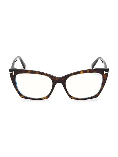 TOM FORD Women's 54MM Cat-Eye Blue Filter Eyeglasses - Dark Havana | Thumbnail 1 TOM FORD Women's 54MM Cat-Eye Blue Filter Eyeglasses - Dark Havana | Thumbnail 1
