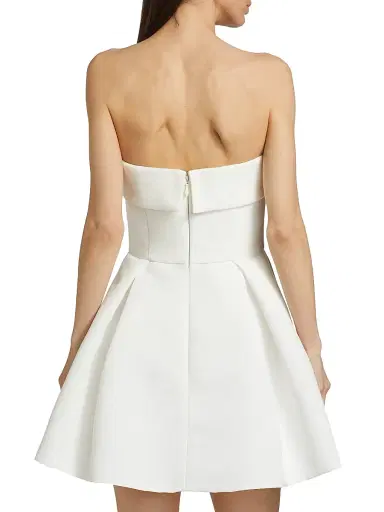 Amsale Women's Box-Pleated Faille Minidress - Silk White - Size 16 | Thumbnail 5 Amsale Women's Box-Pleated Faille Minidress - Silk White - Size 16 | Thumbnail 5
