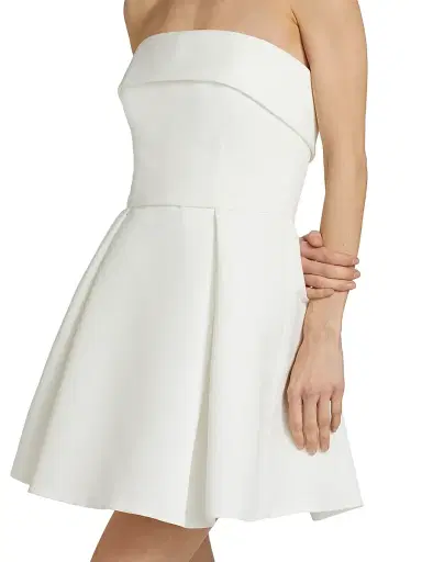Amsale Women's Box-Pleated Faille Minidress - Silk White - Size 16 | Thumbnail 6 Amsale Women's Box-Pleated Faille Minidress - Silk White - Size 16 | Thumbnail 6