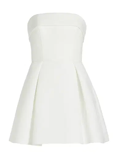 Amsale Women's Box-Pleated Faille Minidress - Silk White - Size 16 | Thumbnail 1 Amsale Women's Box-Pleated Faille Minidress - Silk White - Size 16 | Thumbnail 1