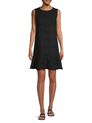 Kobi Halperin Women's Leora Cotton Eyelet Shift Dress - Black | Thumbnail 2 Kobi Halperin Women's Leora Cotton Eyelet Shift Dress - Black | Thumbnail 2