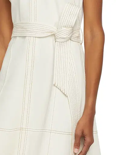 Tanya Taylor Women's Reina Cotton Belted Minidress - Chalk | Thumbnail 6 Tanya Taylor Women's Reina Cotton Belted Minidress - Chalk | Thumbnail 6