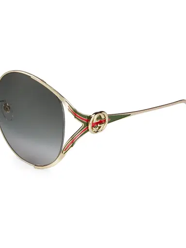 Gucci Women's Fork 63MM Round Sunglasses - Gold Grey | Thumbnail 3 Gucci Women's Fork 63MM Round Sunglasses - Gold Grey | Thumbnail 3