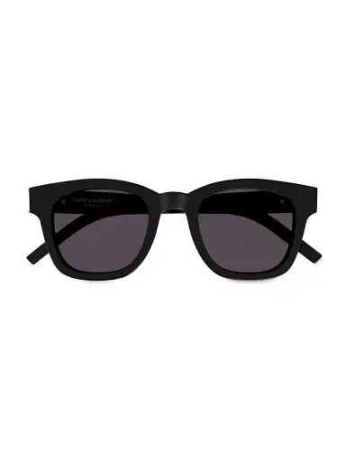 Saint Laurent Women's Monogram Hinge 49MM Square Sunglasses - Black | Thumbnail 2 Saint Laurent Women's Monogram Hinge 49MM Square Sunglasses - Black | Thumbnail 2