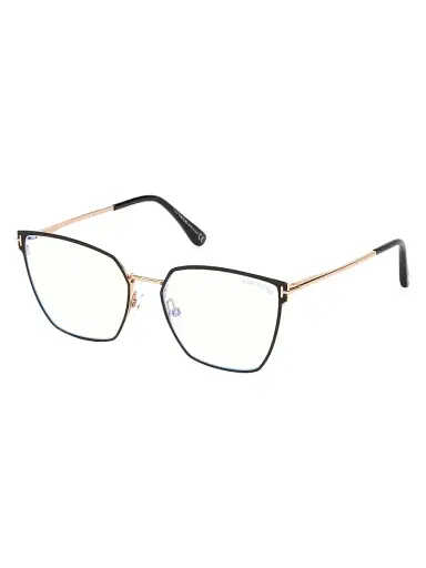 TOM FORD Women's 56MM Angular Metal Blue Block Glasses - Black | Thumbnail 2 TOM FORD Women's 56MM Angular Metal Blue Block Glasses - Black | Thumbnail 2