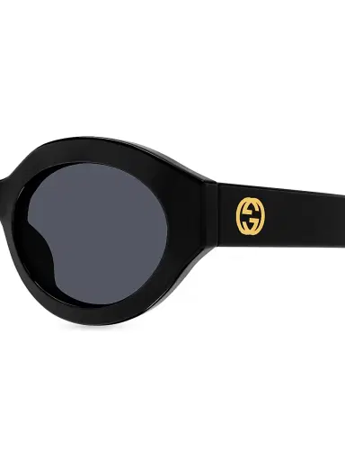 Gucci Women's Minimal GG 53MM Oval Sunglasses - Black Grey | Thumbnail 6 Gucci Women's Minimal GG 53MM Oval Sunglasses - Black Grey | Thumbnail 6