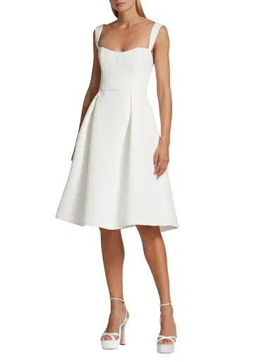 Amsale Women's Faille Knee-Length Bridal Dress - Silk White - Size 16 | Thumbnail 3 Amsale Women's Faille Knee-Length Bridal Dress - Silk White - Size 16 | Thumbnail 3