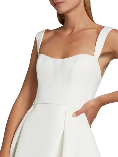 Amsale Women's Faille Knee-Length Bridal Dress - Silk White - Size 16 | Thumbnail 6 Amsale Women's Faille Knee-Length Bridal Dress - Silk White - Size 16 | Thumbnail 6
