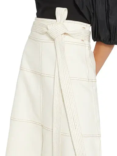 Tanya Taylor Women's Hudson Belted Midi Skirt - Chalk | Thumbnail 6 Tanya Taylor Women's Hudson Belted Midi Skirt - Chalk | Thumbnail 6