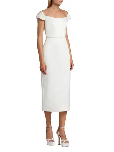 Amsale Women's Mikado Satin & Taffeta Off-The-Shoulder Bridal Dress - Silk White - Size 16 | Thumbnail 4 Amsale Women's Mikado Satin & Taffeta Off-The-Shoulder Bridal Dress - Silk White - Size 16 | Thumbnail 4