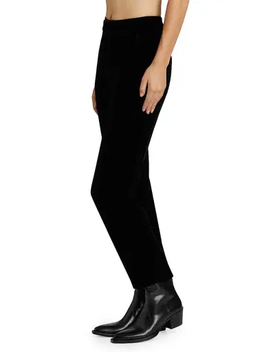 L'AGENCE Women's Rebel Tapered Velvet Trousers - Black | Thumbnail 4 L'AGENCE Women's Rebel Tapered Velvet Trousers - Black | Thumbnail 4