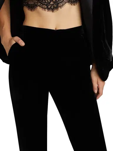 L'AGENCE Women's Rebel Tapered Velvet Trousers - Black | Thumbnail 6 L'AGENCE Women's Rebel Tapered Velvet Trousers - Black | Thumbnail 6