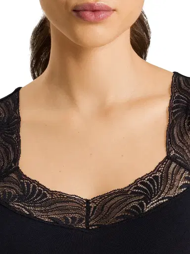 Hanro Women's Cotton Delight Lace-Trim Tank - Black - Size Small | Thumbnail 6 Hanro Women's Cotton Delight Lace-Trim Tank - Black - Size Small | Thumbnail 6