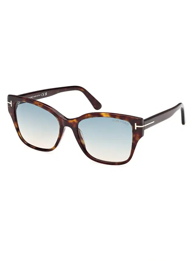 Women's Elsa 55MM Butterfly Sunglasses - Dark Havana Aqua Gradient Women's Elsa 55MM Butterfly Sunglasses - Dark Havana Aqua Gradient