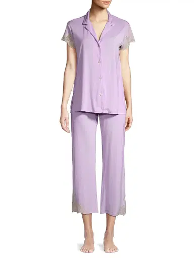 Natori Women's 2-PieceLux Shangrila Pajama Set - Black - Size XL | Thumbnail 2 Natori Women's 2-PieceLux Shangrila Pajama Set - Black - Size XL | Thumbnail 2