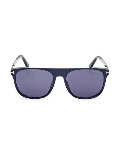 Tom Ford Men's 55MM Square Sunglasses - Shiny Navy Blue | Thumbnail 3 Tom Ford Men's 55MM Square Sunglasses - Shiny Navy Blue | Thumbnail 3