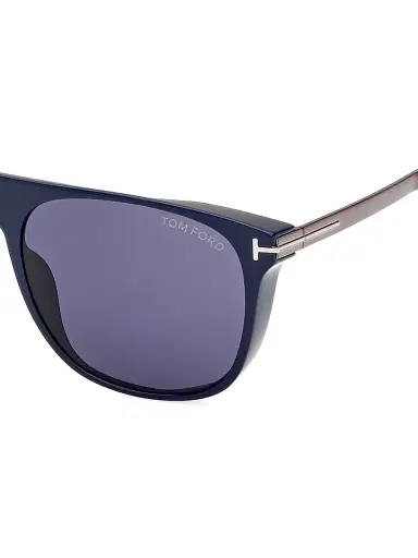 Tom Ford Men's 55MM Square Sunglasses - Shiny Navy Blue | Thumbnail 4 Tom Ford Men's 55MM Square Sunglasses - Shiny Navy Blue | Thumbnail 4