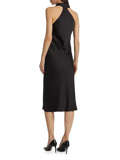 Norma Kamali Women's Satin Cowlneck Midi-Dress - Black | Thumbnail 5 Norma Kamali Women's Satin Cowlneck Midi-Dress - Black | Thumbnail 5