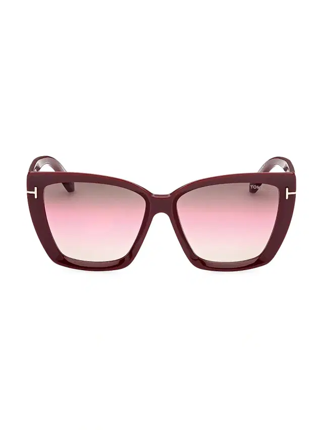 Women's Scarlet 57MM Square Sunglasses - Shiny Burgundy Women's Scarlet 57MM Square Sunglasses - Shiny Burgundy