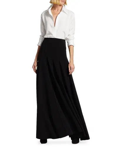 Norma Kamali Women's Long-Sleeve Shirt - Snow White | Thumbnail 2 Norma Kamali Women's Long-Sleeve Shirt - Snow White | Thumbnail 2
