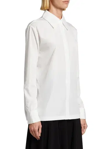 Norma Kamali Women's Long-Sleeve Shirt - Snow White | Thumbnail 4 Norma Kamali Women's Long-Sleeve Shirt - Snow White | Thumbnail 4