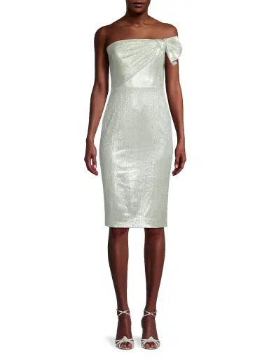 Black Halo Women's Divina Metallic Sheath Dress - Luxe Glow | Thumbnail 3 Black Halo Women's Divina Metallic Sheath Dress - Luxe Glow | Thumbnail 3