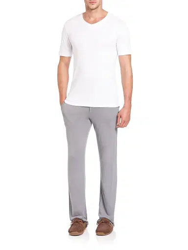 Hanro Sea Island Cotton V-Neck Tee - White - Size Medium | Thumbnail 2 Hanro Sea Island Cotton V-Neck Tee - White - Size Medium | Thumbnail 2