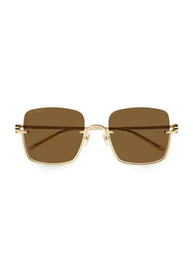 Gucci Women's GG Upside Down Square Sunglasses - Gold | Thumbnail 3 Gucci Women's GG Upside Down Square Sunglasses - Gold | Thumbnail 3