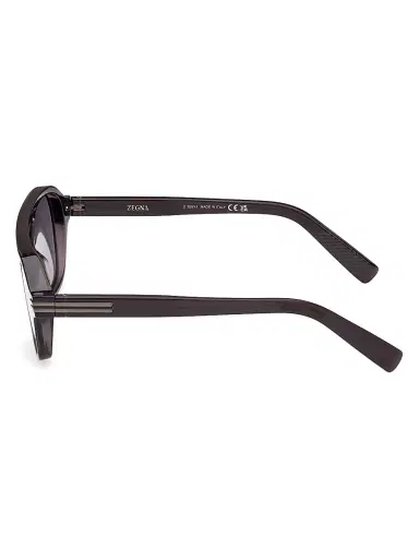 ZEGNA Men's 51MM Round Sunglasses - Dark Green Polarized Smoke | Thumbnail 3 ZEGNA Men's 51MM Round Sunglasses - Dark Green Polarized Smoke | Thumbnail 3