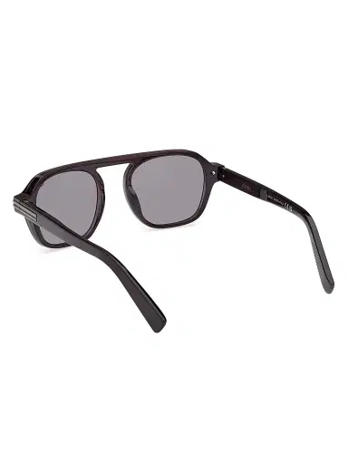 ZEGNA Men's 51MM Round Sunglasses - Dark Green Polarized Smoke | Thumbnail 4 ZEGNA Men's 51MM Round Sunglasses - Dark Green Polarized Smoke | Thumbnail 4