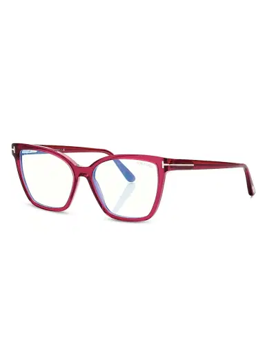 TOM FORD Women's 53MM Cat Eye Blue Block Glasses - Transparent Fuchsia | Thumbnail 2 TOM FORD Women's 53MM Cat Eye Blue Block Glasses - Transparent Fuchsia | Thumbnail 2