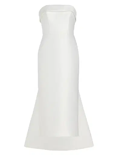 Amsale Women's Mikado Satin Tea-Length Bridal Dress | Thumbnail 1 Amsale Women's Mikado Satin Tea-Length Bridal Dress | Thumbnail 1