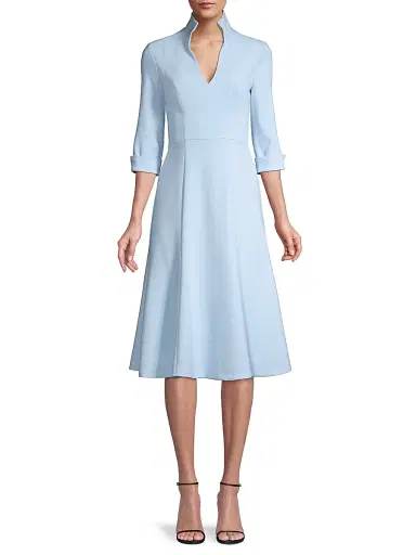 Black Halo Women's Kensington Fit & Flare Dress - Pacific Blue | Thumbnail 3 Black Halo Women's Kensington Fit & Flare Dress - Pacific Blue | Thumbnail 3