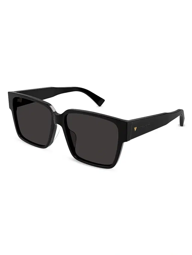 Women's Bold Triangle Stud 59MM Square Sunglasses - Black Dark Grey Women's Bold Triangle Stud 59MM Square Sunglasses - Black Dark Grey