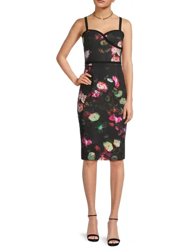 BLACK HALO Women's Daria Floral Sweetheart Midi-Dress | Thumbnail 2 BLACK HALO Women's Daria Floral Sweetheart Midi-Dress | Thumbnail 2